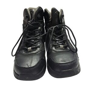 Ace Work Boots Men 12 Black Leather Safety Toe Slip Resistant ASTM 74063 READ